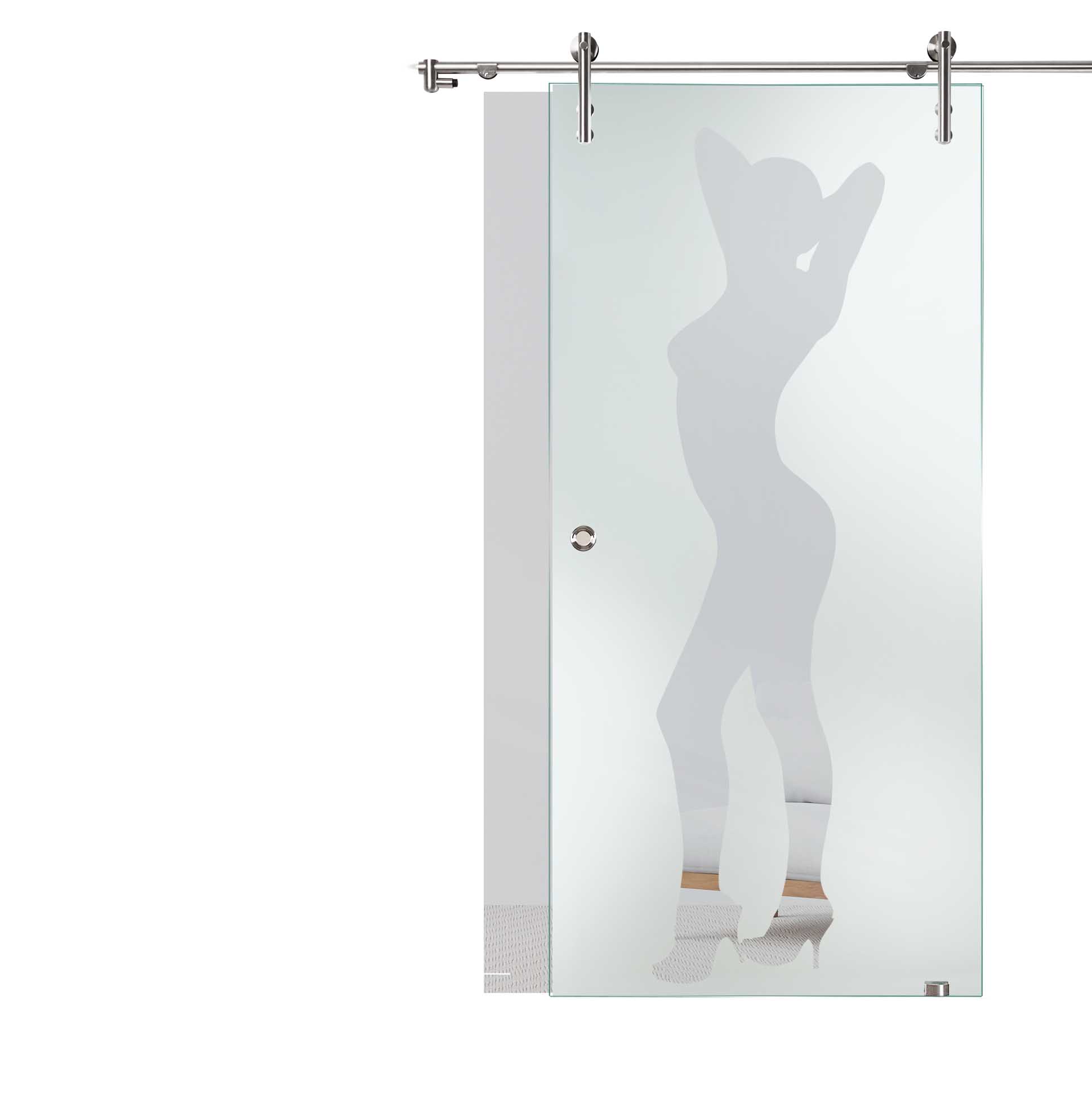 Schiebetür Frau "138" mit V1000 Schiebesystem  