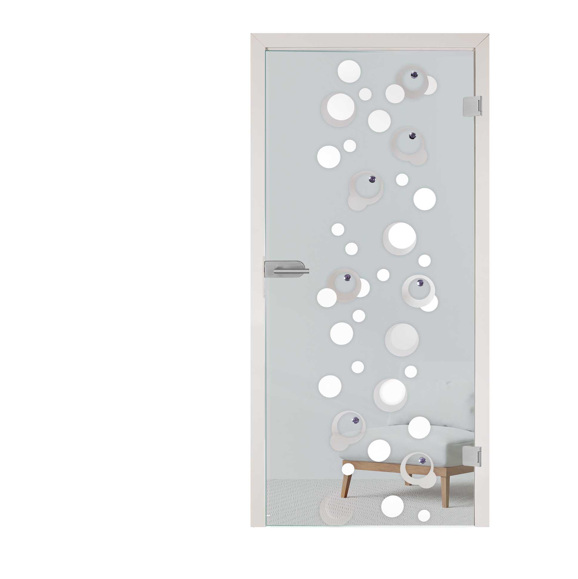 Glastür " Bubbles " Floatglas   