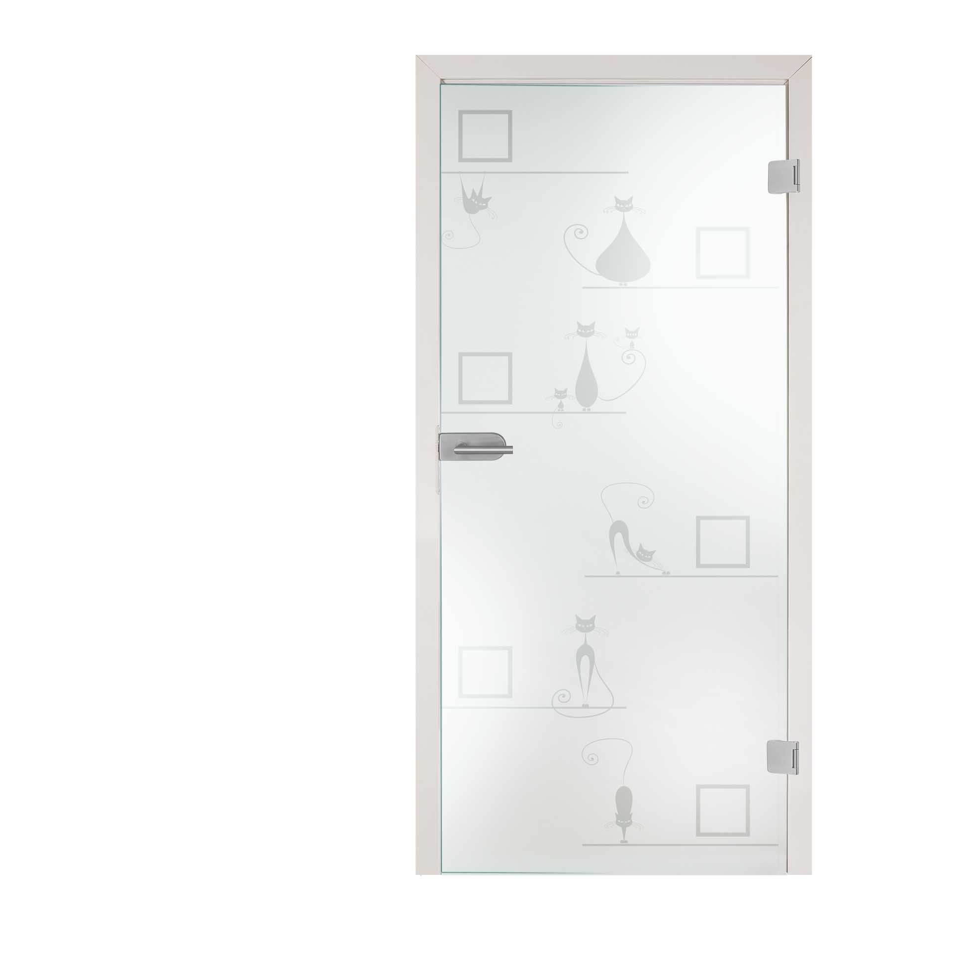 Glastür " Cats " Floatglas    