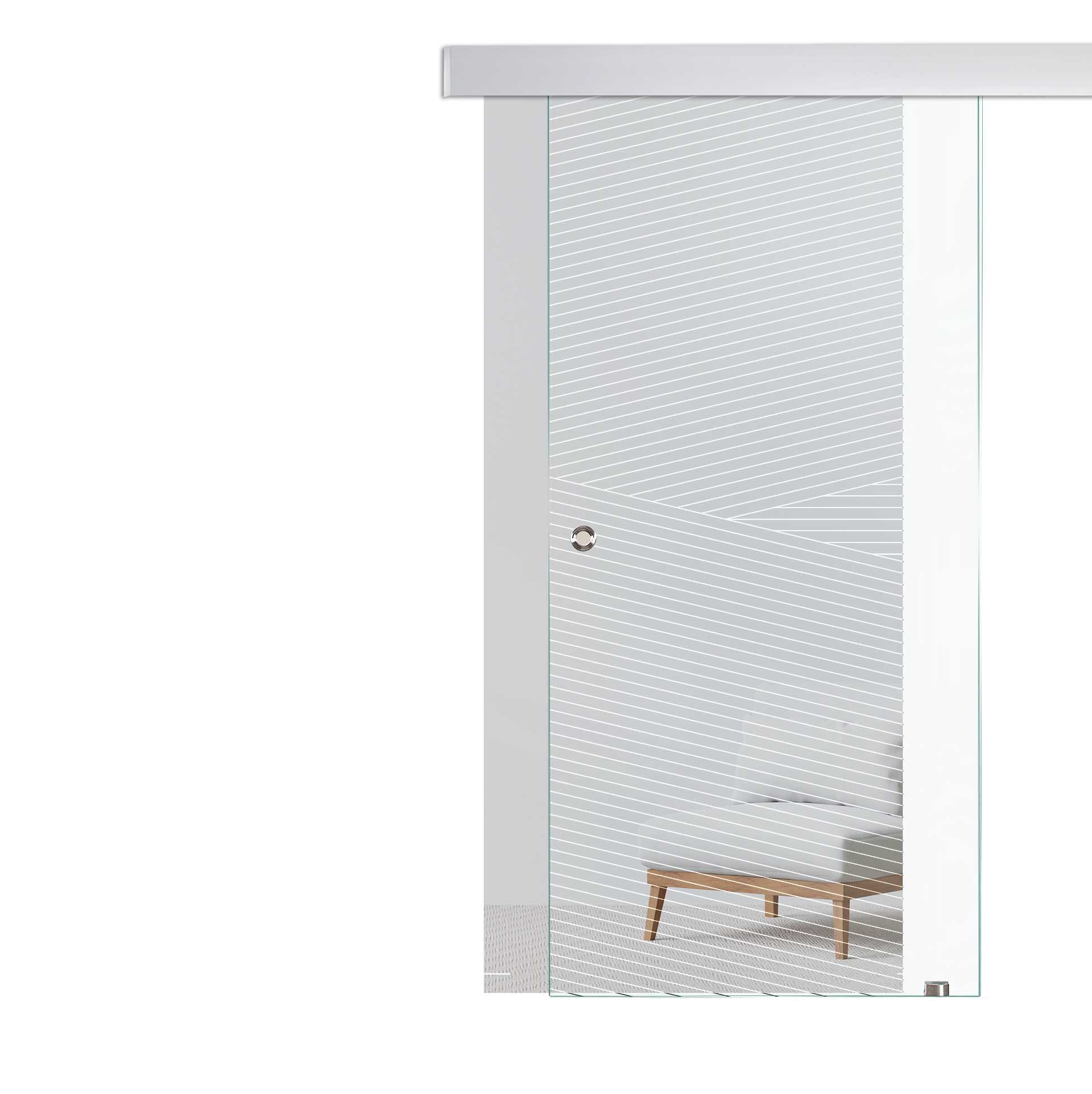 Schiebetür Andorra "171" mit ALU60 Schiebesystem 