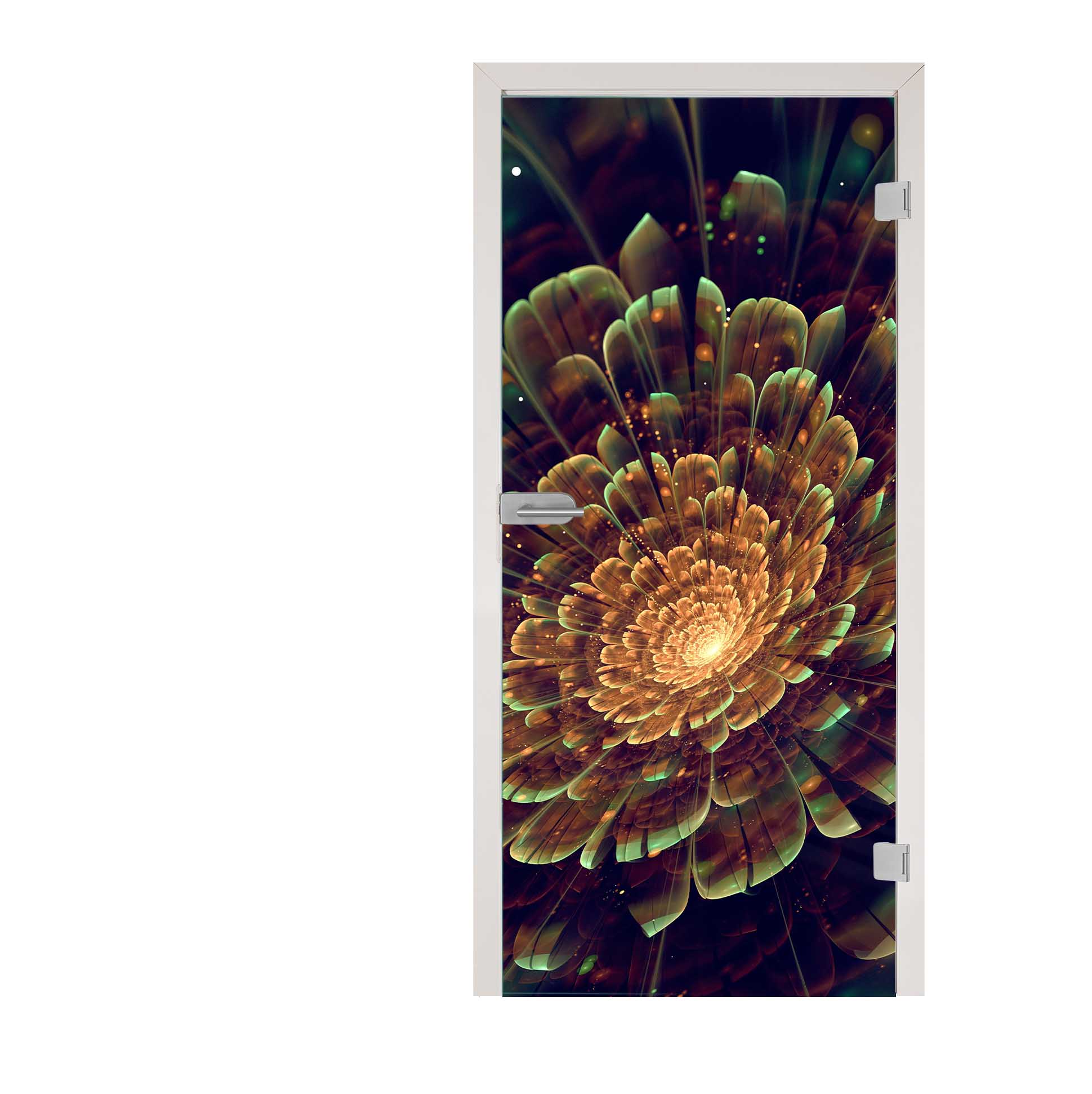 Glastür " Blume Abstrakt " Floatglas  